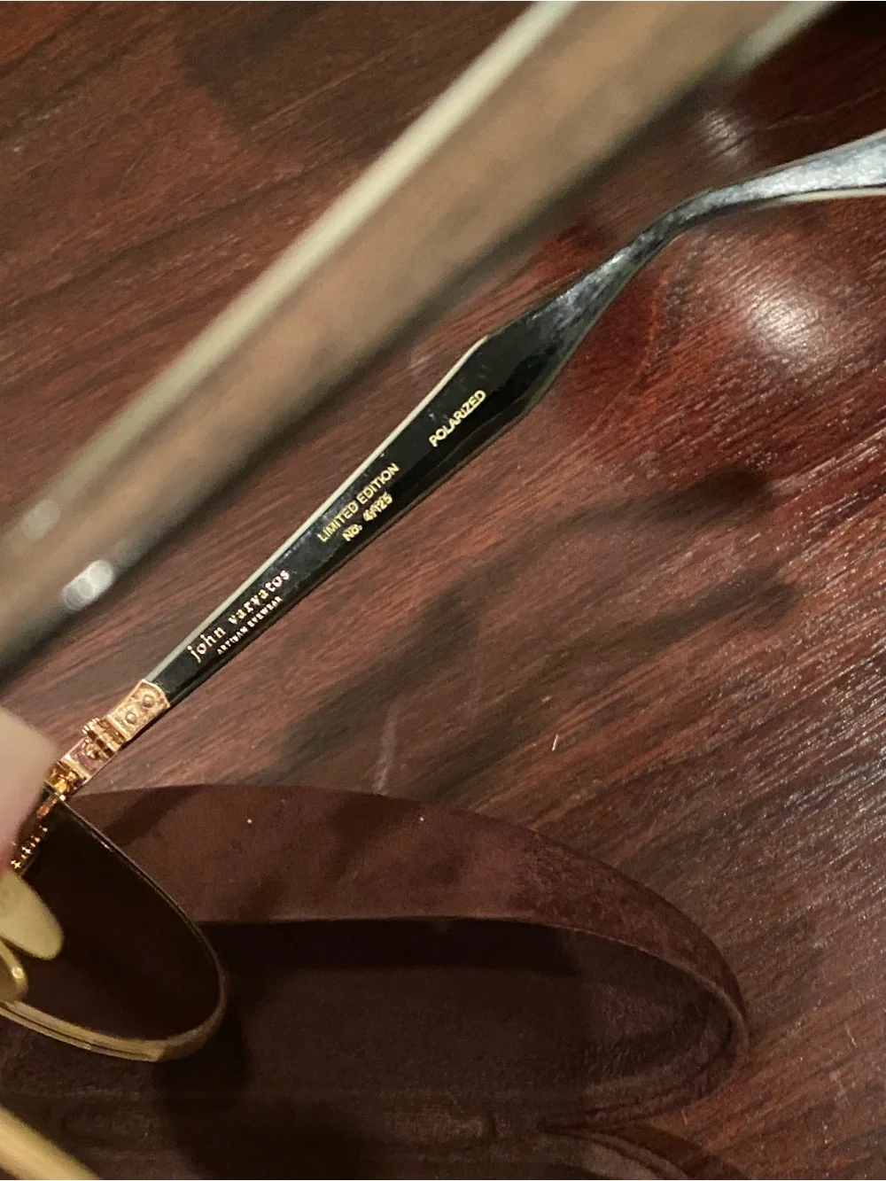 Limited Edition John Varvatos Polarized Sunglasses - Brown/Gold & Wood Accents
